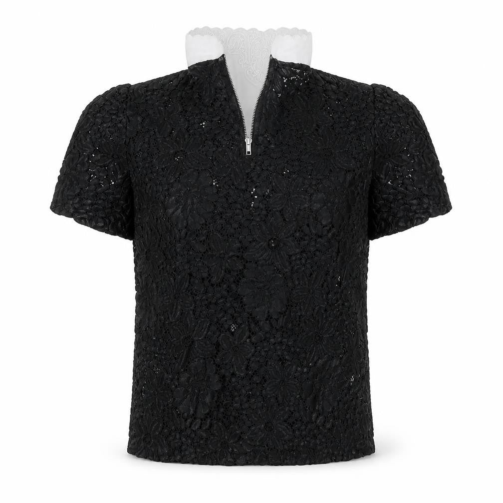 New Look Womens Black Floral  Basic Blouse Size 8