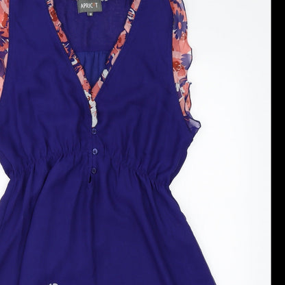 Aprico Womens Blue Floral  Shift  Size M