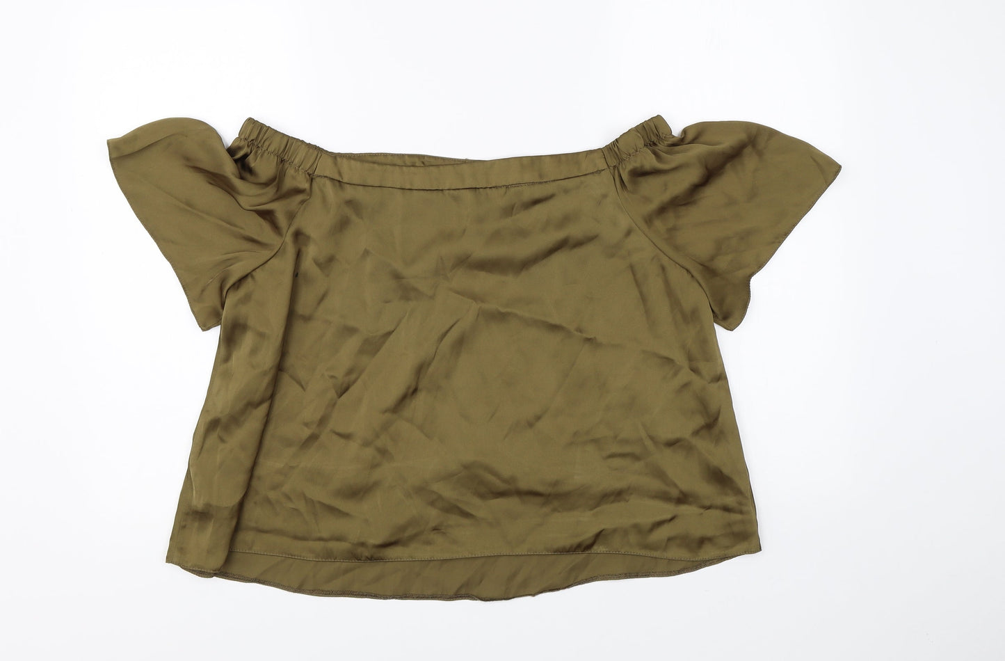 New Look Womens Green  Satin Basic Blouse Size 14