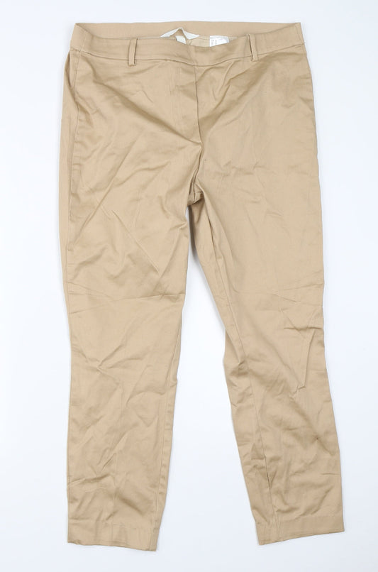H&M Womens Brown   Chino Trousers Size 18 L24 in