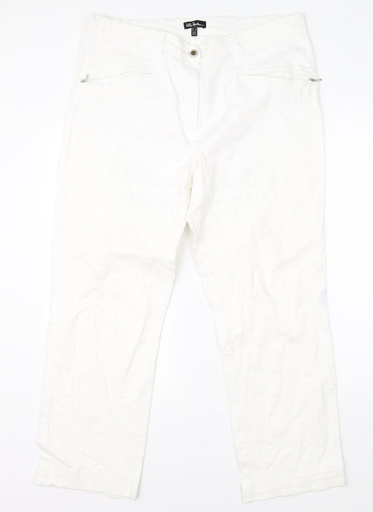 Ulla Popken Womens White   Trousers  Size 18 L28 in