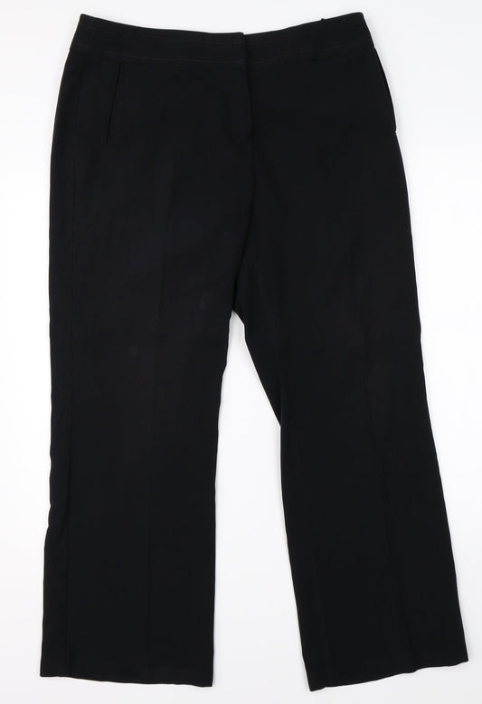M&S Womens Black   Dress Pants Trousers Size 14 L26 in