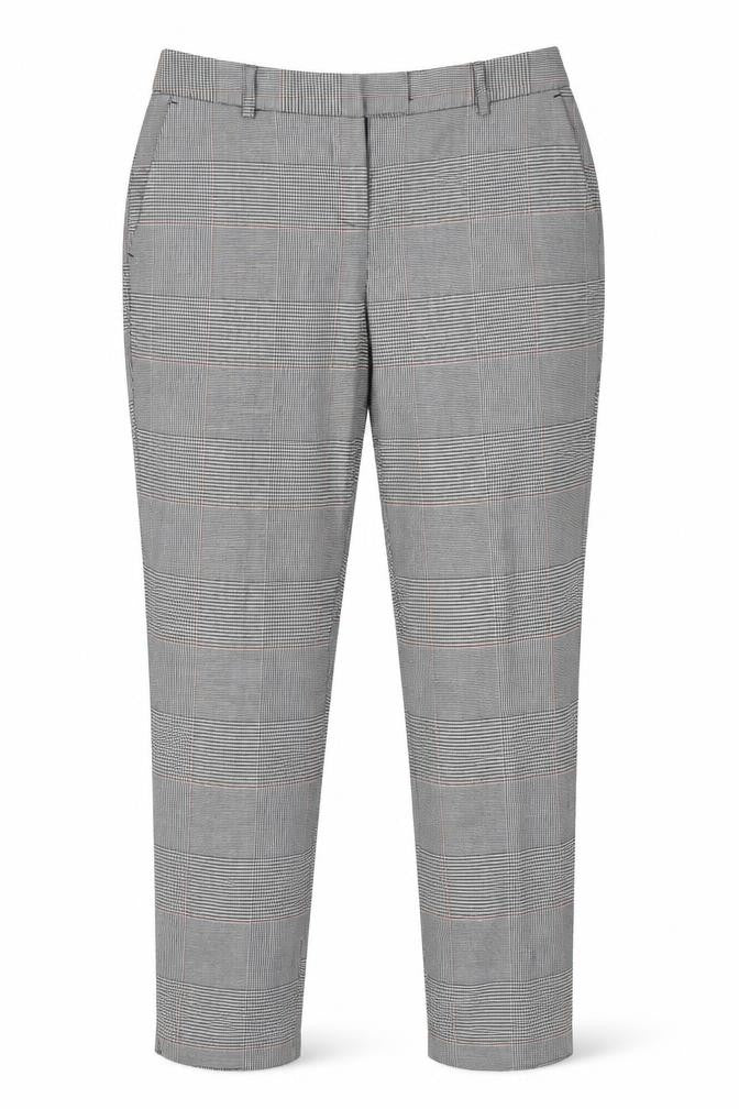 Preworn Womens White Check  Dress Pants Trousers Size 8 L24 in