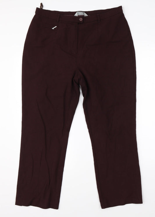 M&S Womens Red   Dress Pants Trousers Size 34 in L24 in