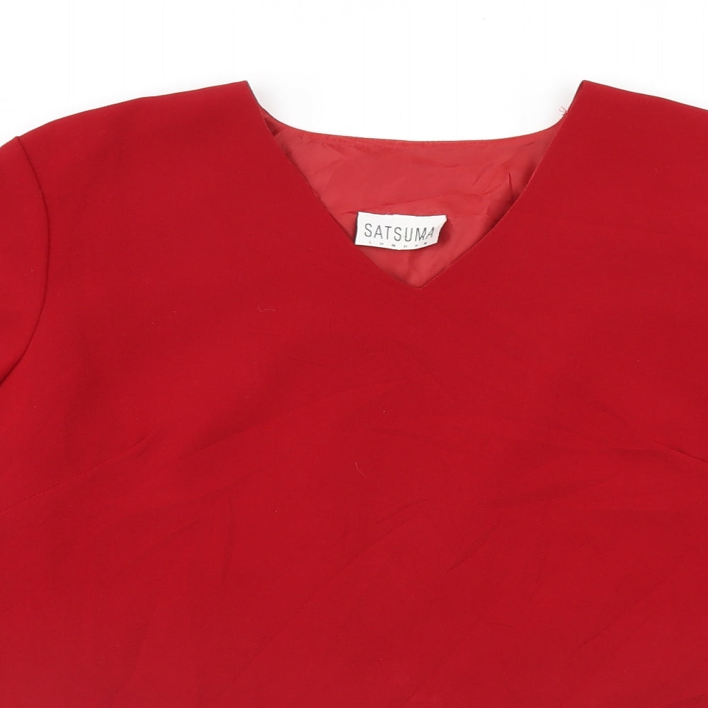 Satsuma Womens Red   Basic Blouse Size 18