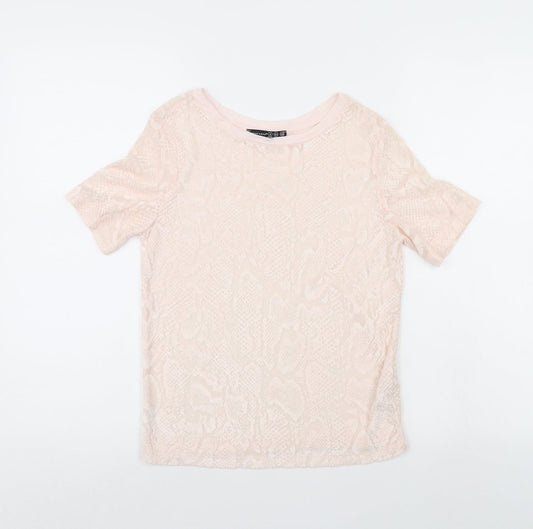 Atmosphere Womens Pink Animal Print  Basic T-Shirt Size 6