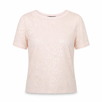 Front view of Atmosphere women’s pink animal print basic t-shirt, size UK 6