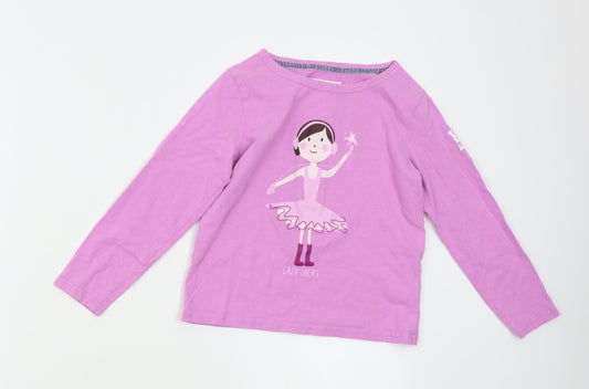 Lazy Jacks Girls Purple   Basic T-Shirt Size 5-6 Years