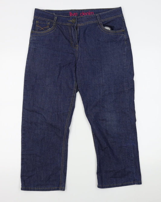 Live Denim Womens Blue   Straight Jeans Size 12 L22 in