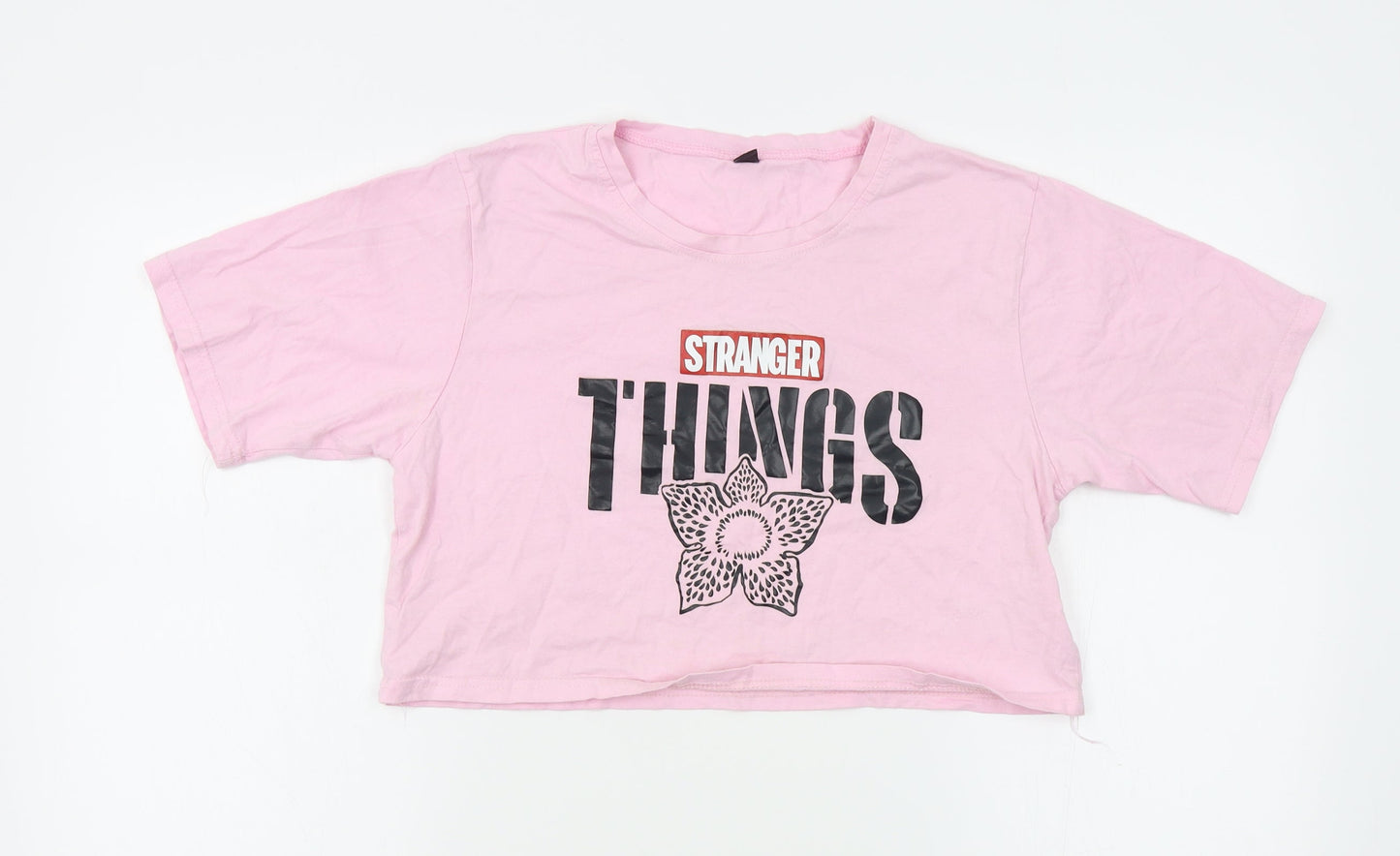 Preworn Womens Pink   Basic T-Shirt Size M  - stranger things