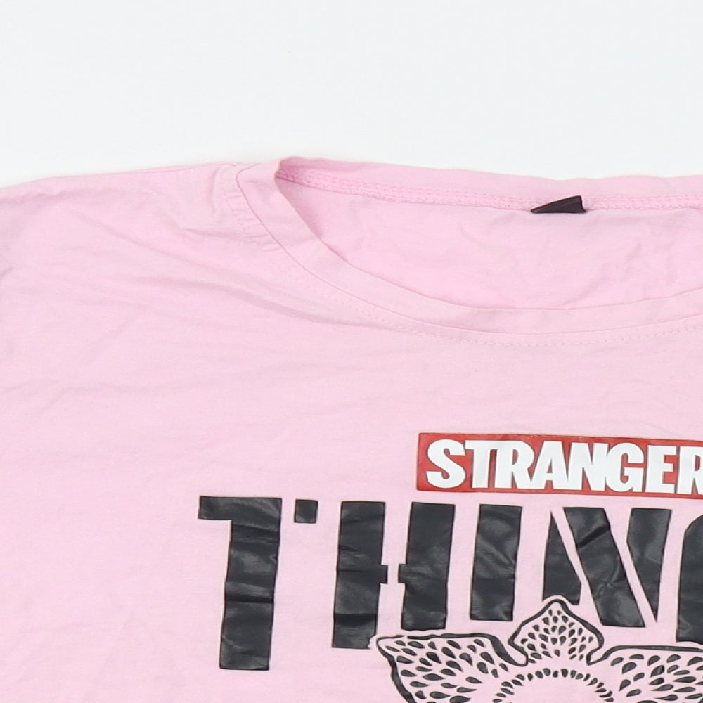 Preworn Womens Pink   Basic T-Shirt Size M  - stranger things