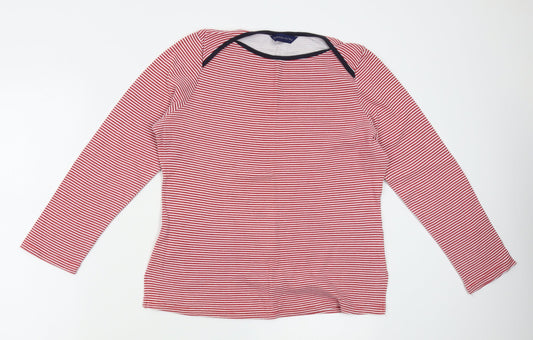 Fashion extra Womens Red Striped  Pullover Jumper Size 14