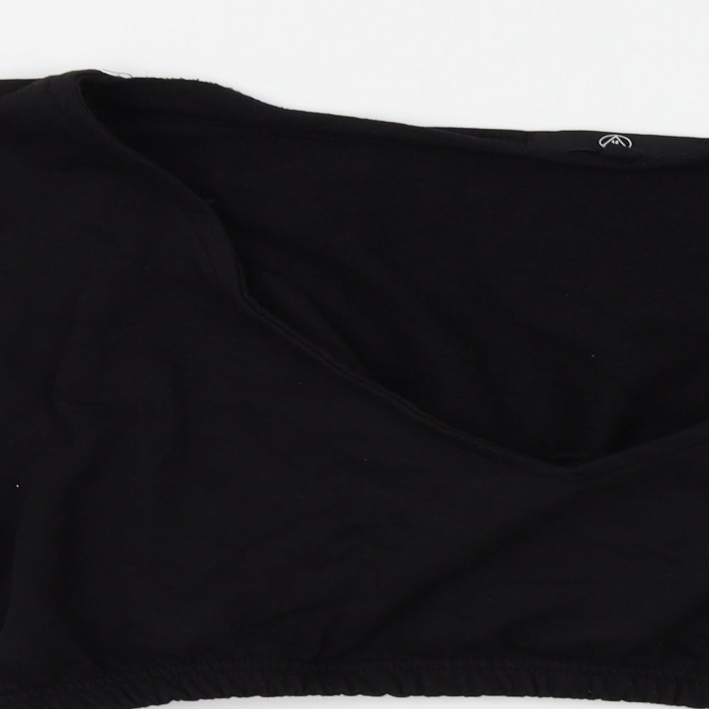 Missguided Womens Black   Pullover Sweatshirt Size 14  - cropped