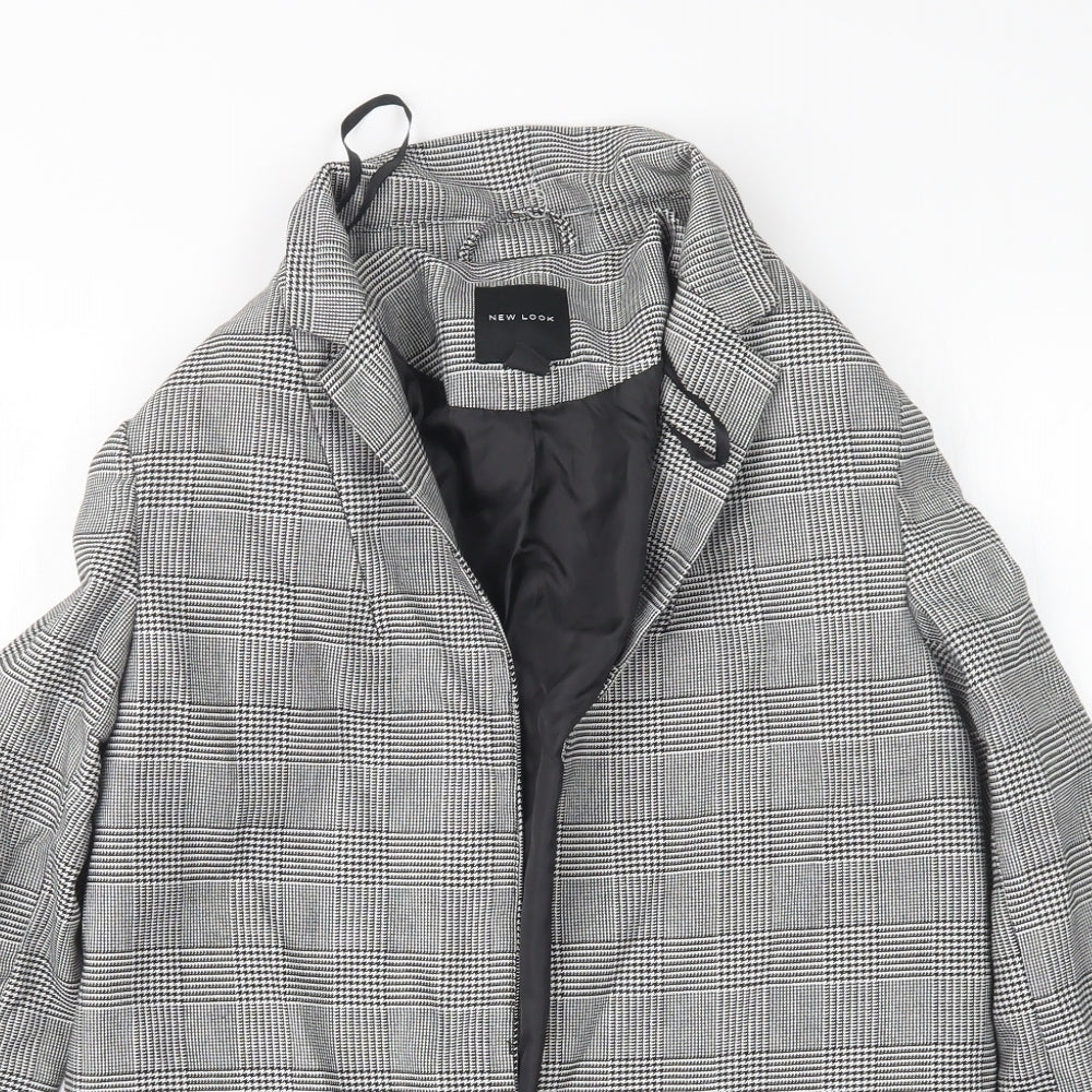 New Look Womens Black Houndstooth  Jacket  Size 8