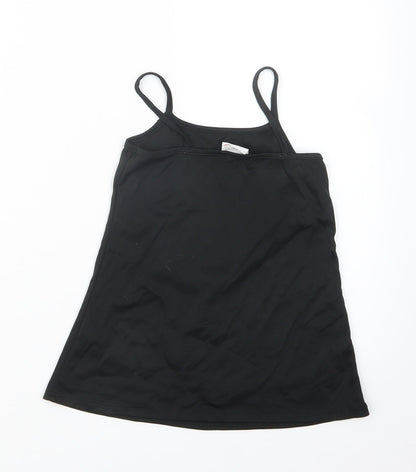 Back view of Next girls’ black basic t-shirt, size 3, years