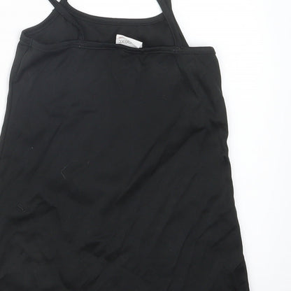 Brand and care label for Next girls’ black basic t-shirt, size 3, years