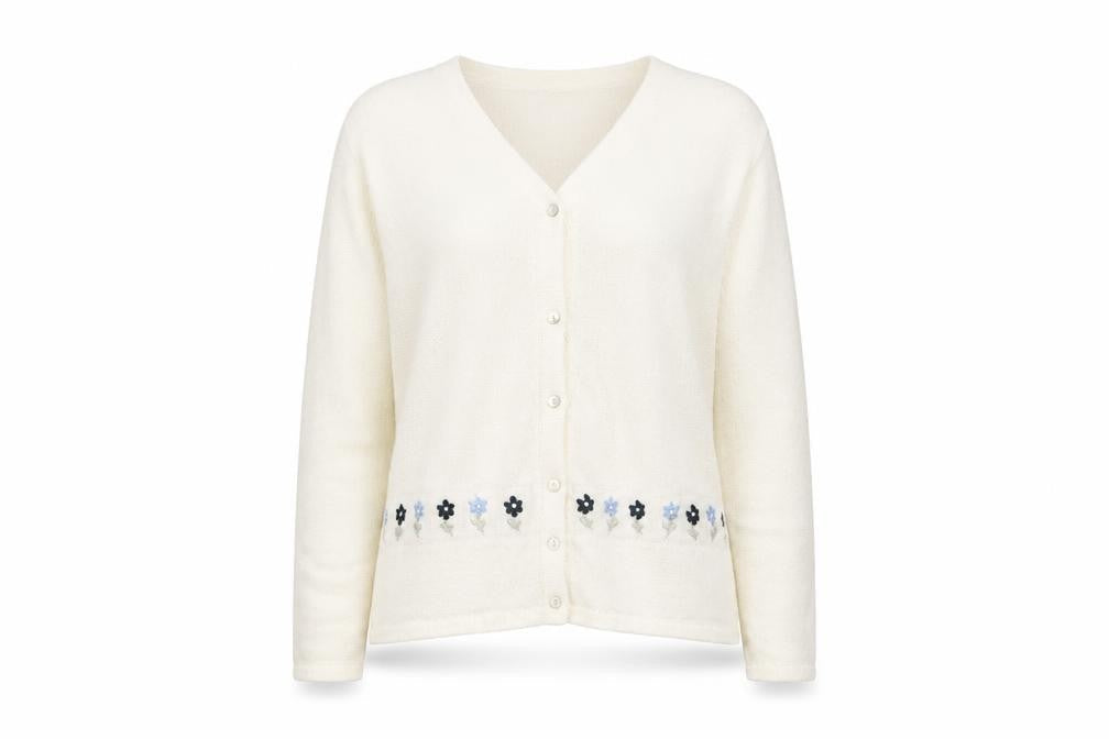 Bonmarché Womens Ivory Knit Cardigan Jumper Size M