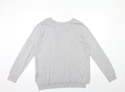 Peacocks Womens Grey  Knit Pullover Jumper Size 20