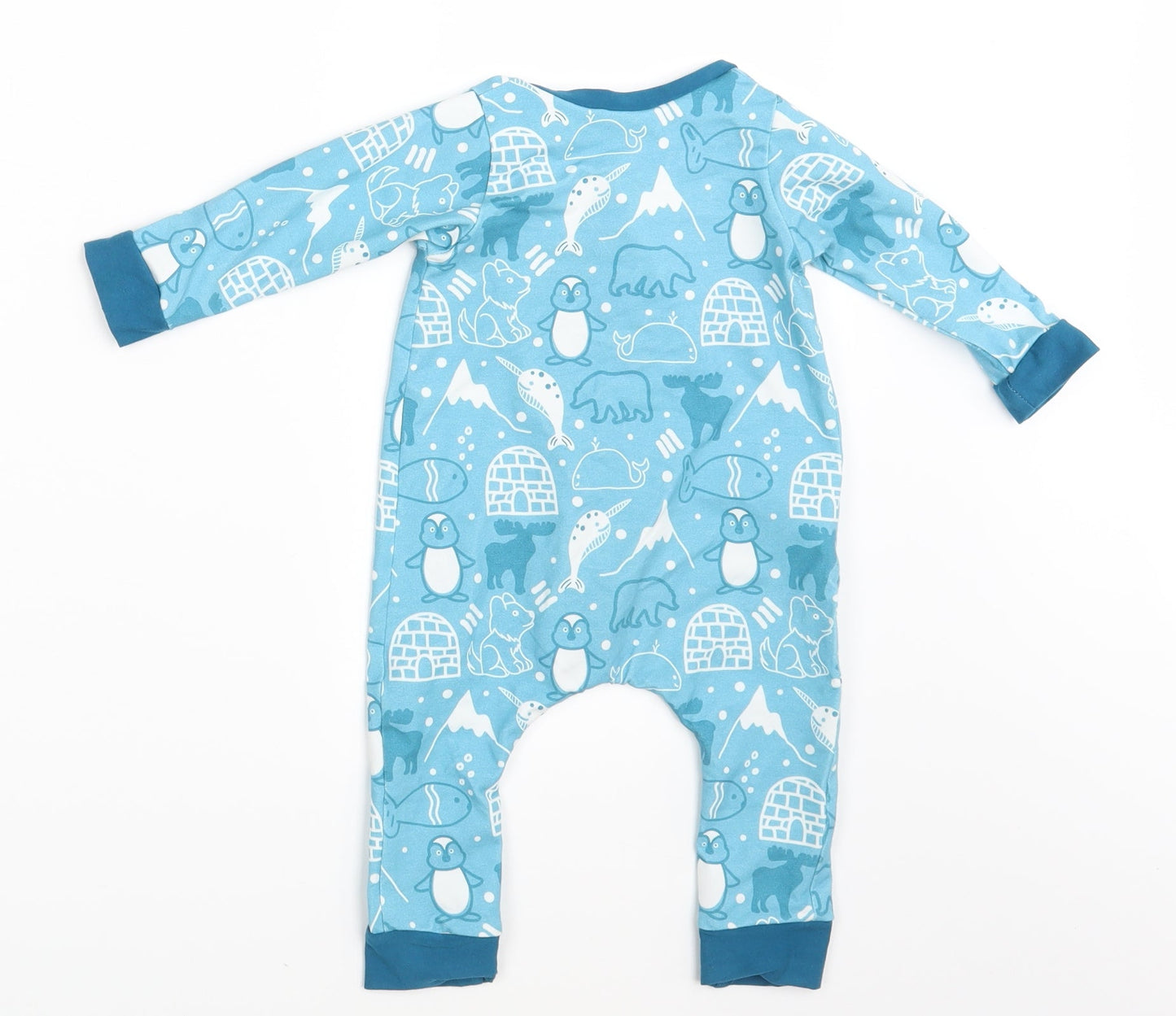 Preworn Boys Blue Animal Print  Coverall One-Piece One Size