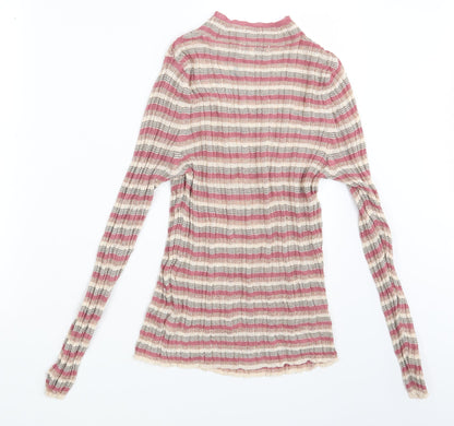 Next Womens Pink Striped  Pullover Jumper Size 16
