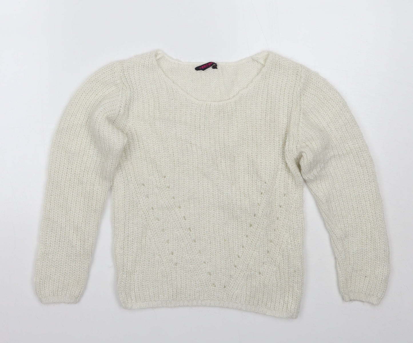 Frenoz Girls White   Pullover Jumper Size 7-8 Years