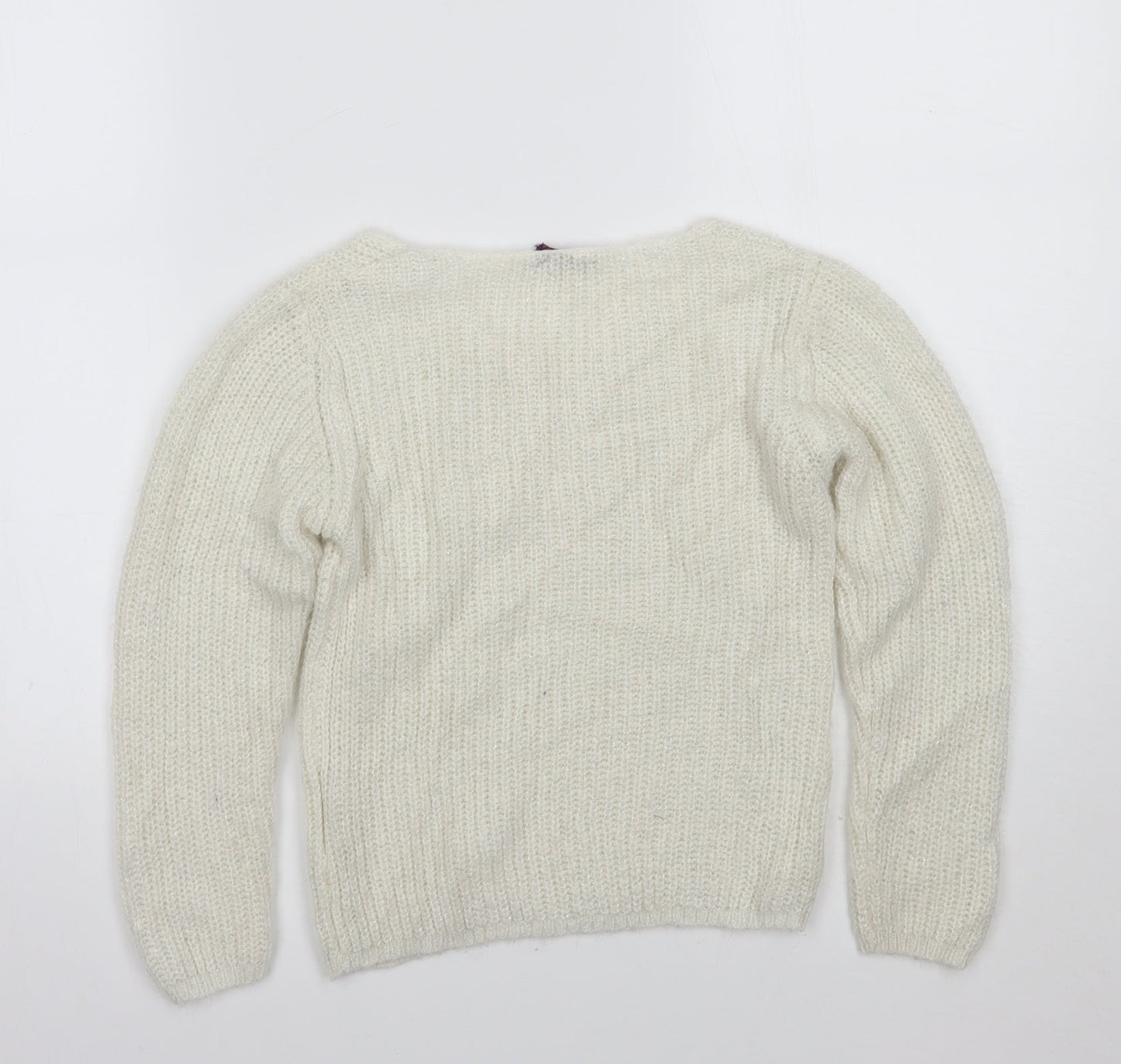 Frenoz Girls White   Pullover Jumper Size 7-8 Years