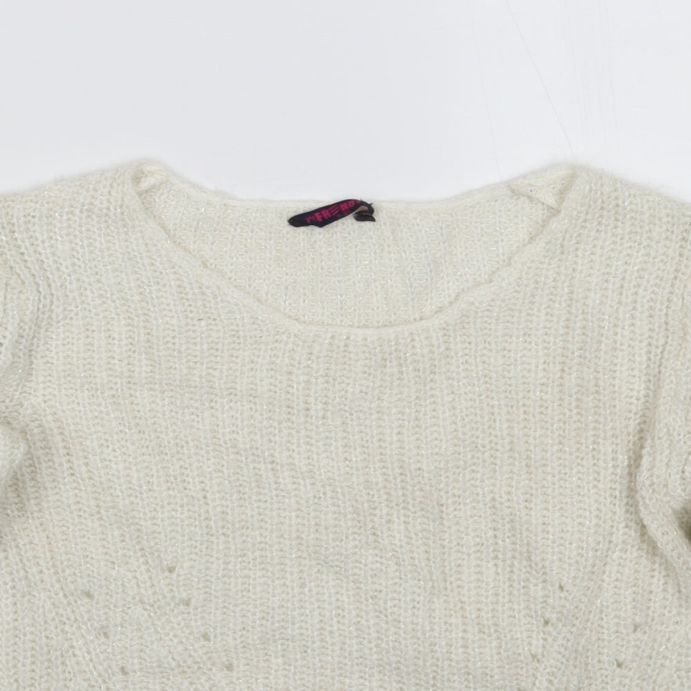 Frenoz Girls White   Pullover Jumper Size 7-8 Years