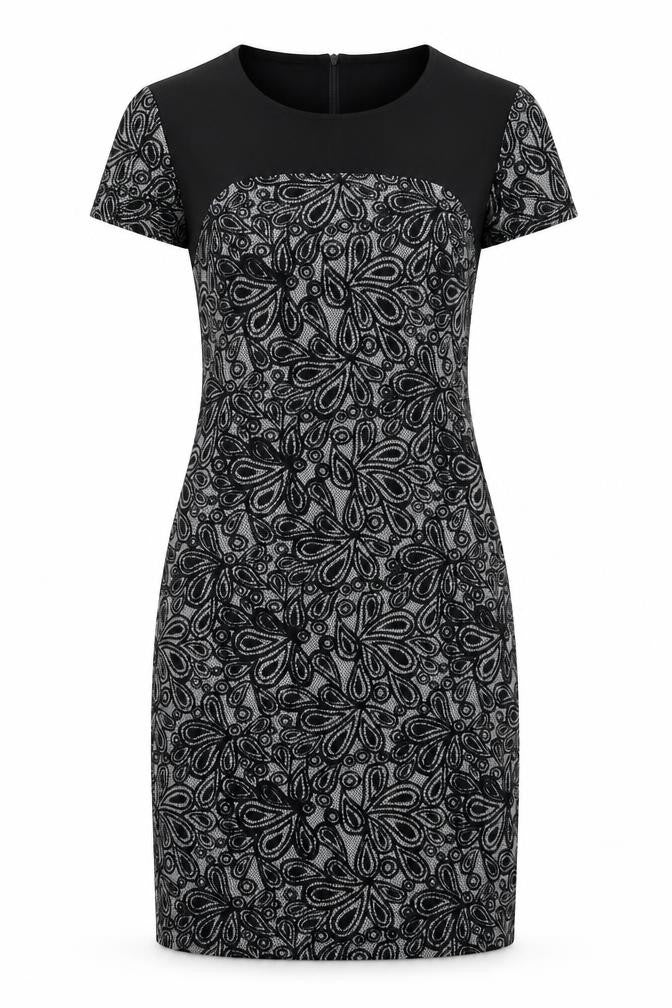 Solo  Womens Black Floral  A-Line  Size 12