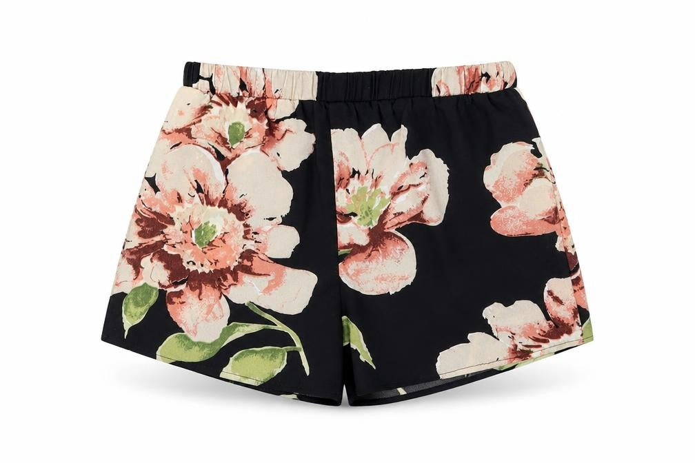 SHEIN Womens Black Floral  Bermuda Shorts Size XS