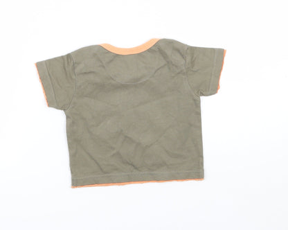 Back view of Mini mode Baby Brown Basic T-Shirt, size 0-3, Months