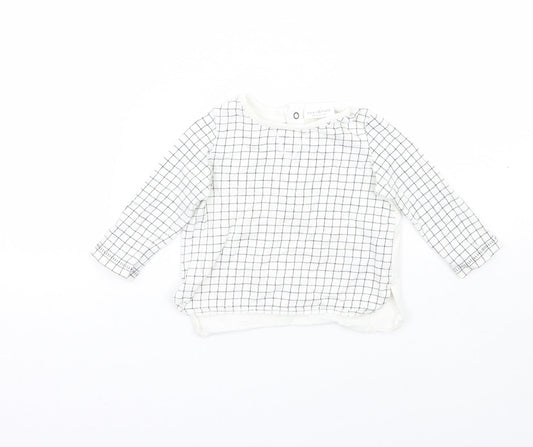 NEXT Baby White Check  Basic T-Shirt Size 3-6 Months