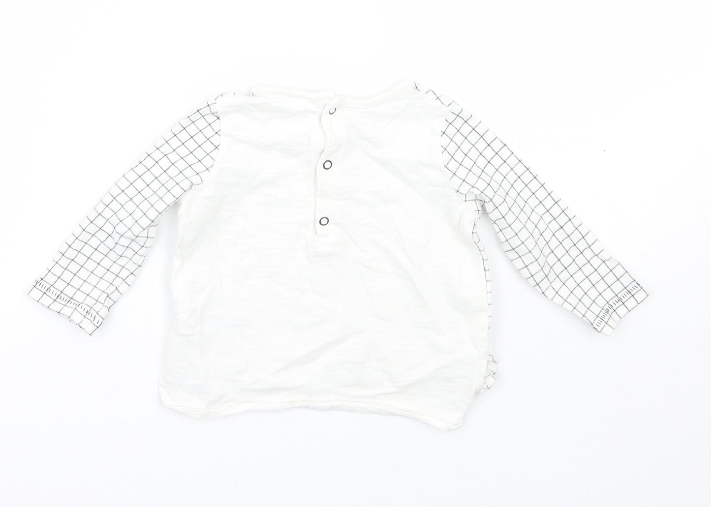 NEXT Baby White Check  Basic T-Shirt Size 3-6 Months