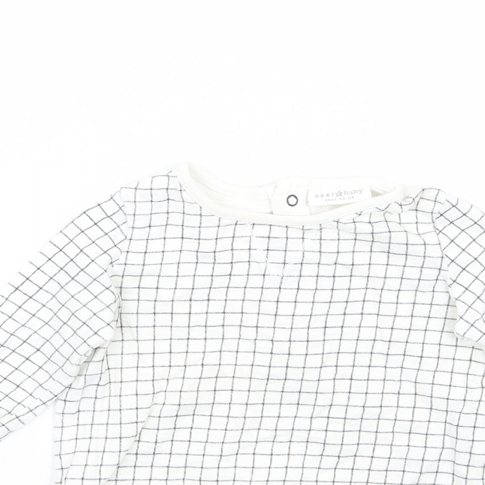 NEXT Baby White Check  Basic T-Shirt Size 3-6 Months