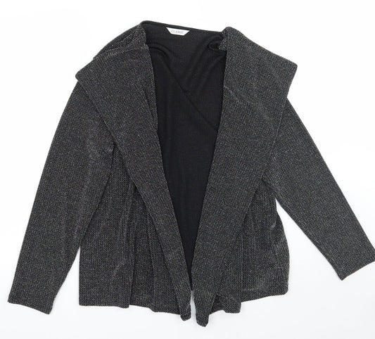 Marks and Spencer Womens Black Geometric  Cardigan Jumper Size 16