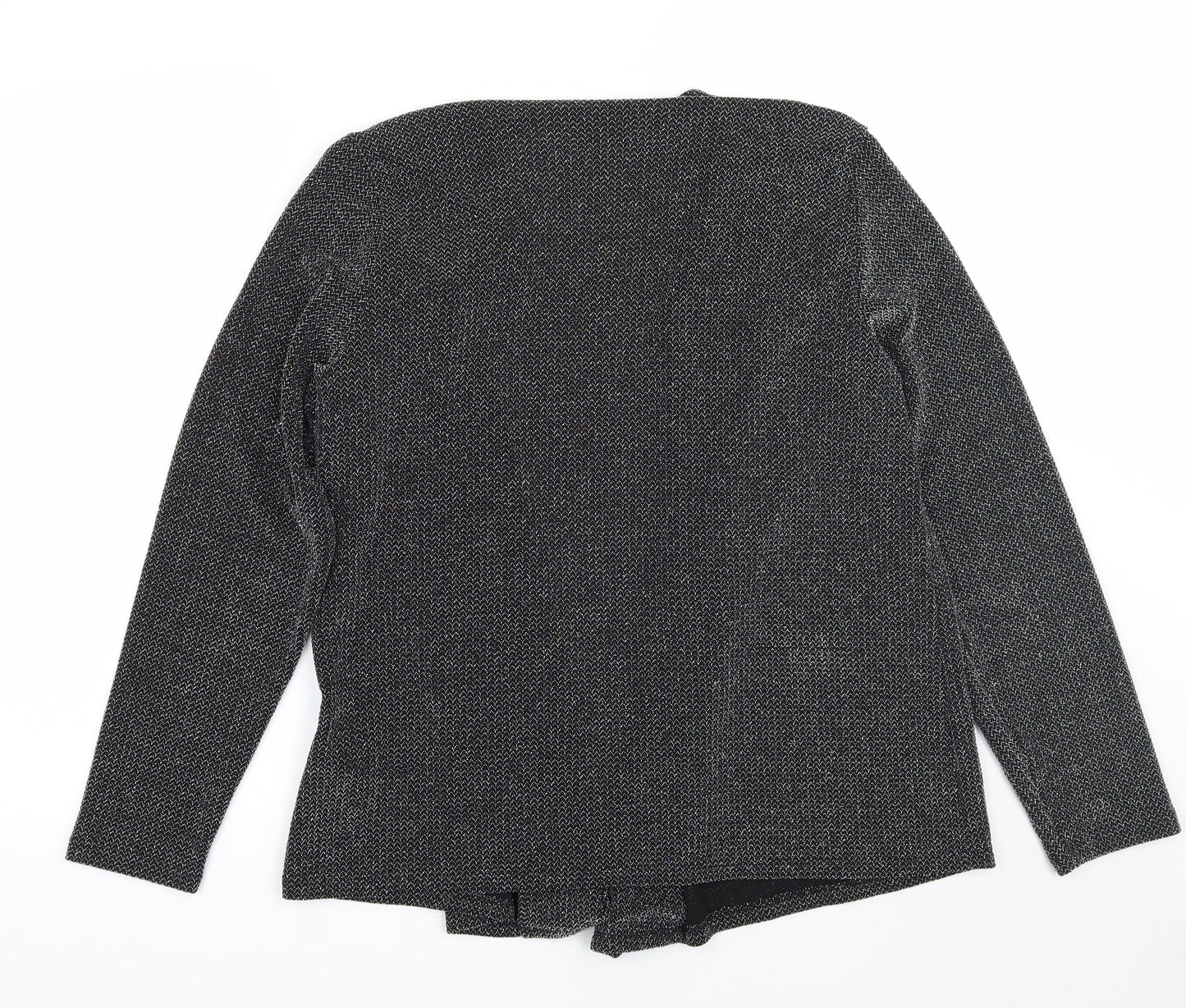 Marks and Spencer Womens Black Geometric  Cardigan Jumper Size 16