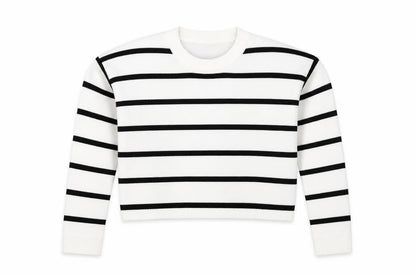 New Look Girls White Striped  Pullover Jumper Size 8 Years