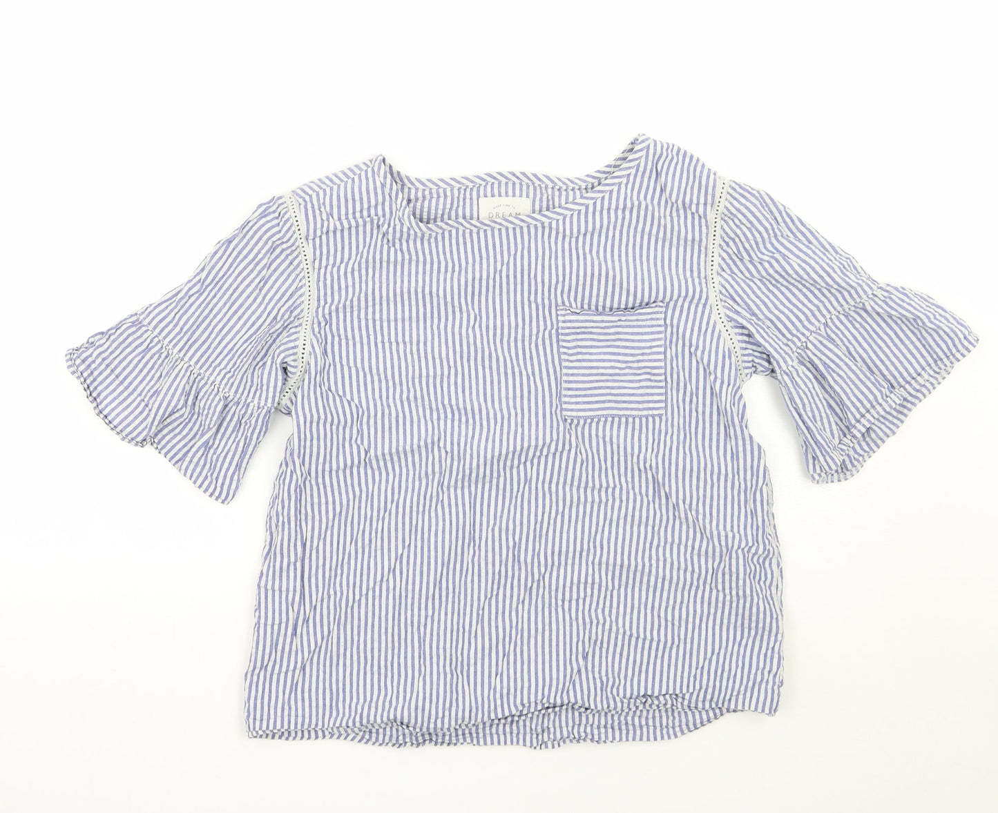 NEXT Womens Blue Striped  Basic Blouse Size 10