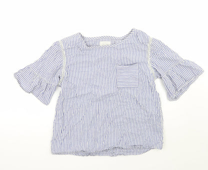 Next Womens Blue Striped  Basic Blouse Size 10