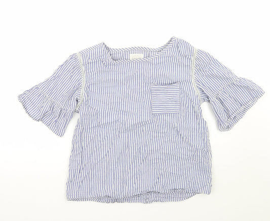 NEXT Womens Blue Striped  Basic Blouse Size 10