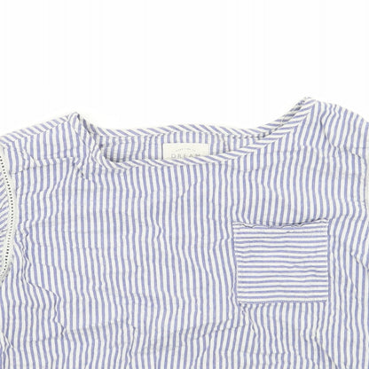 Next Womens Blue Striped  Basic Blouse Size 10
