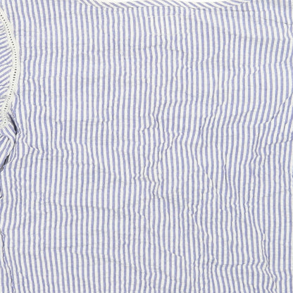 Next Womens Blue Striped  Basic Blouse Size 10