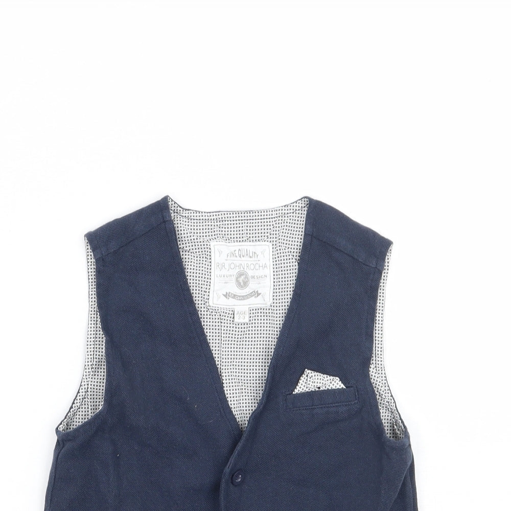 RJR.John Rocha Boys Blue   Jacket Waistcoat Size 2-3 Years
