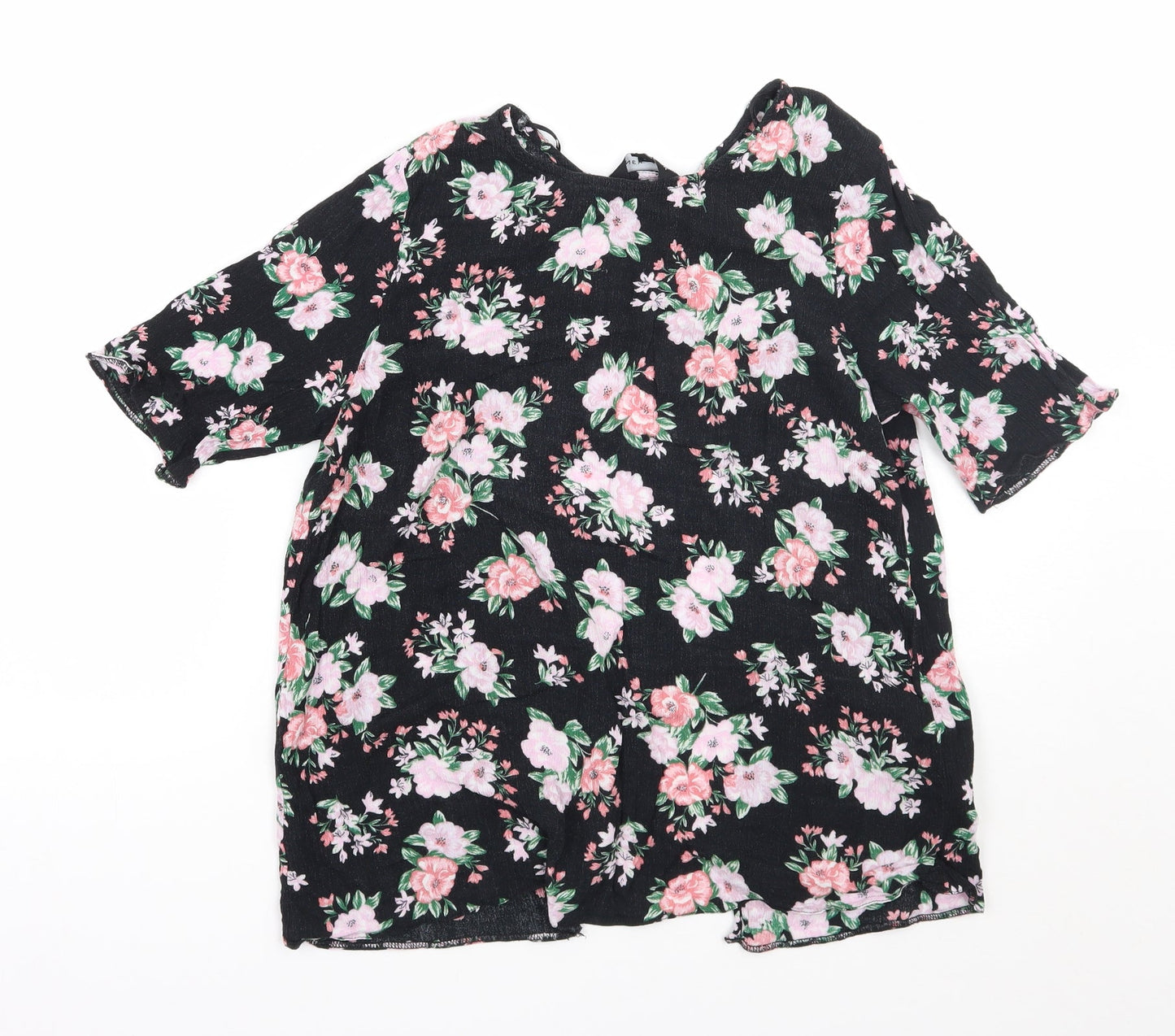 Newlook Womens Black Floral  Basic Blouse Size 10