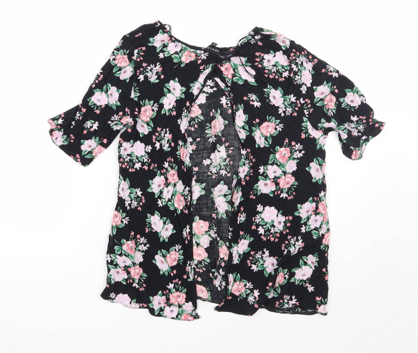 Newlook Womens Black Floral  Basic Blouse Size 10