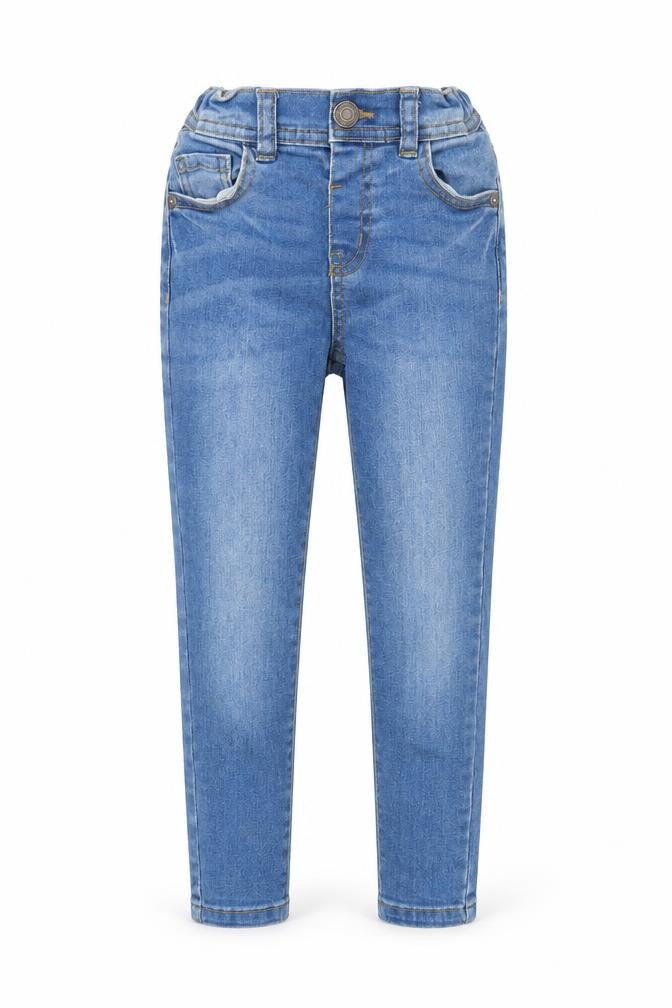 Front view of Denim & Co. girls’ blue skinny jeans, size 4-5, years