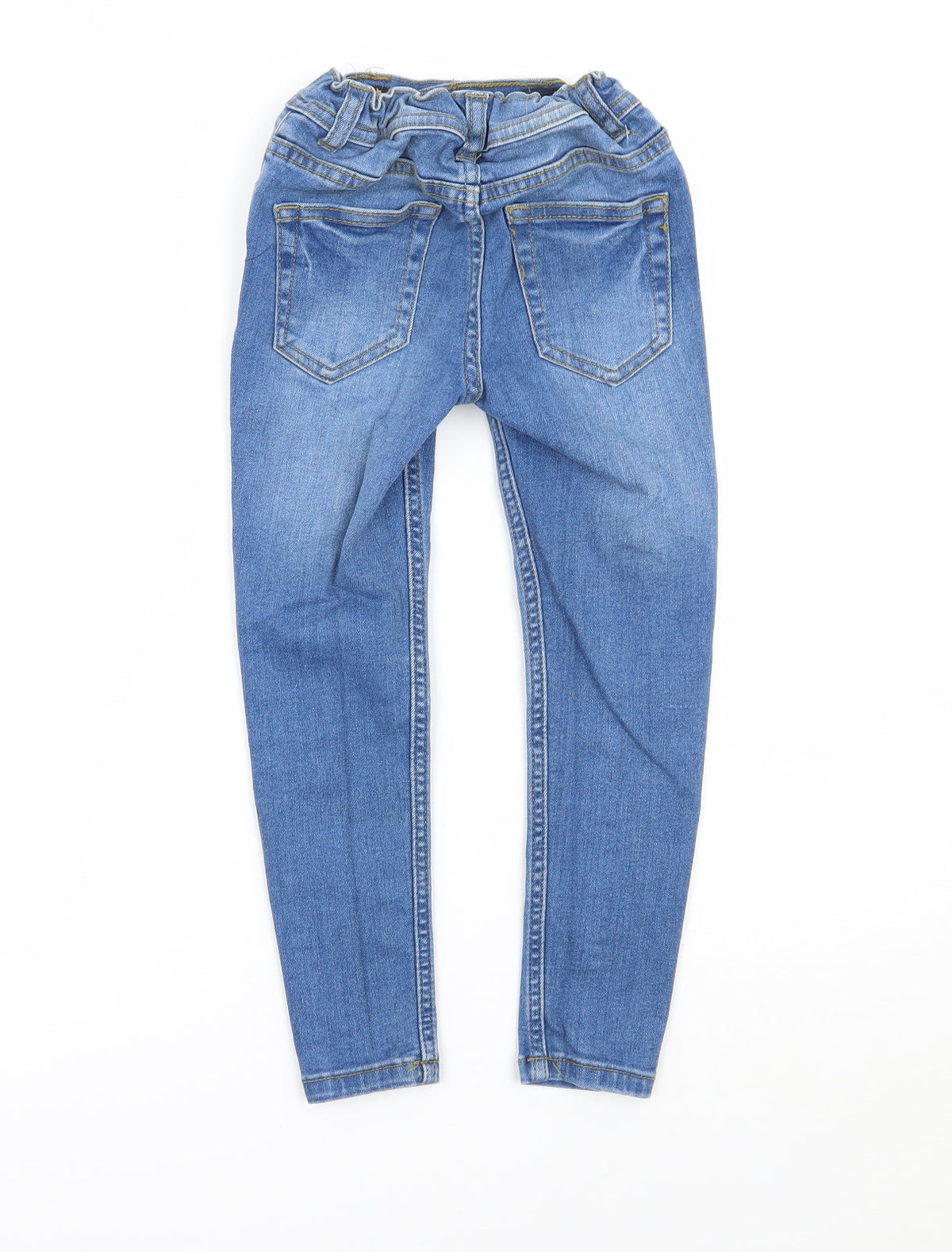 Back view of Denim & Co. girls’ blue skinny jeans, size 4-5, years