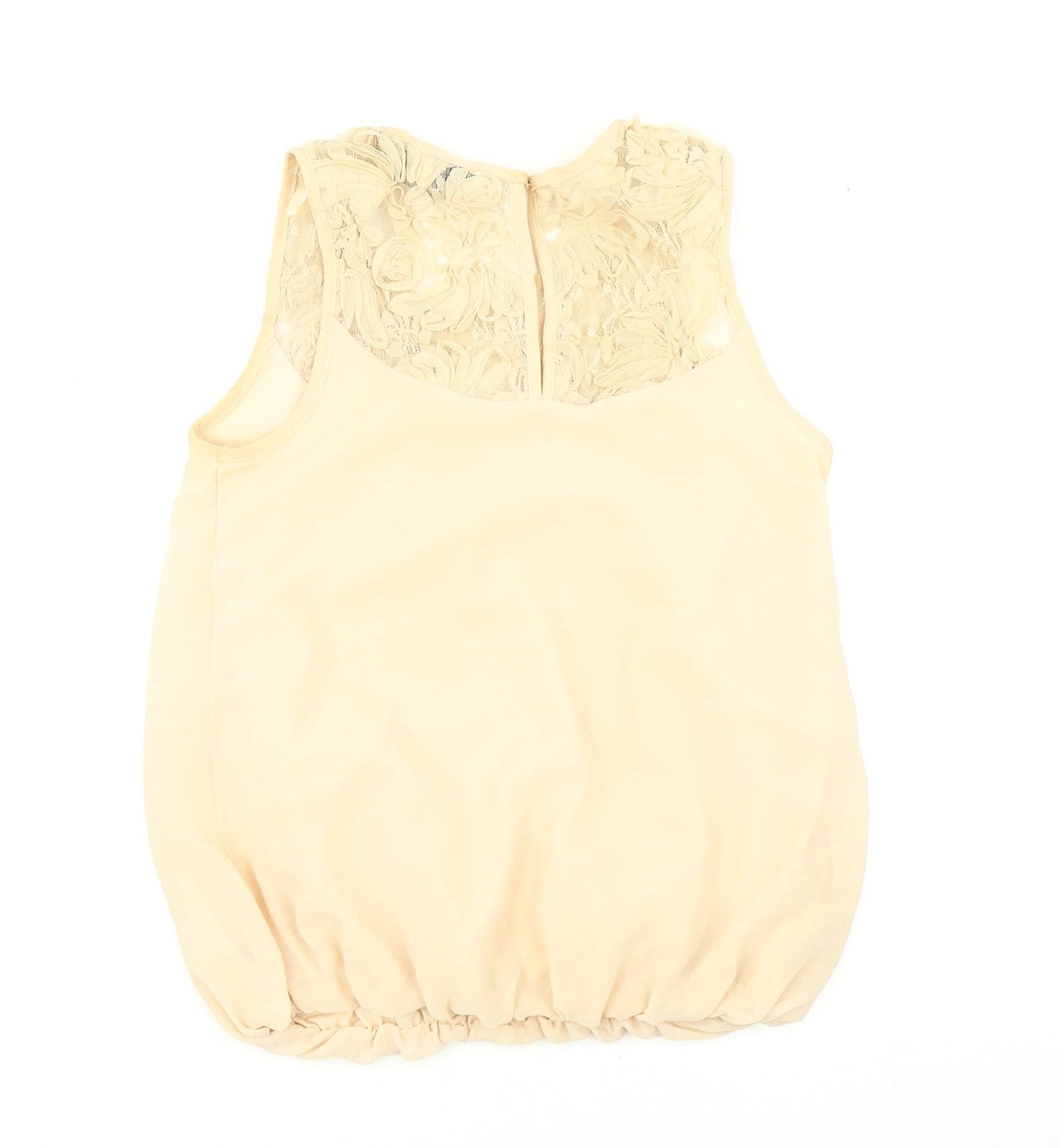 Dorothy Perkins Womens Beige   Basic Blouse Size 6  - Lace neckline