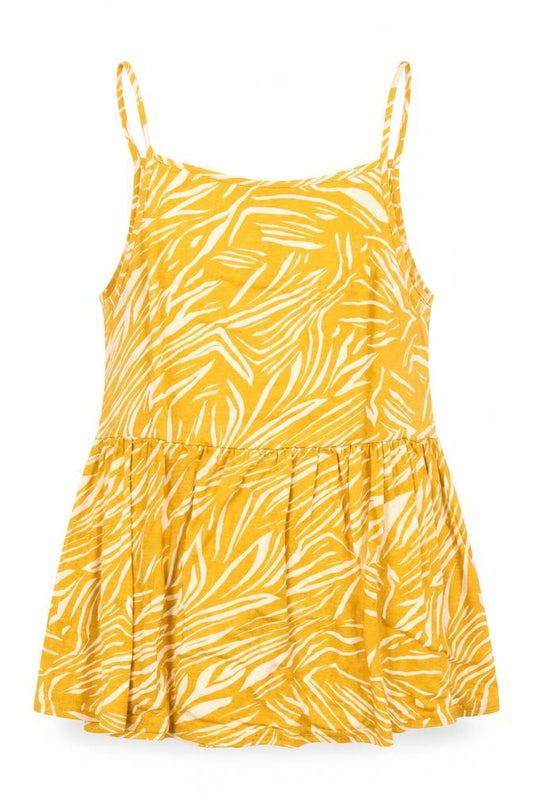 New Look Womens Yellow Animal Print  Camisole T-Shirt Size 12