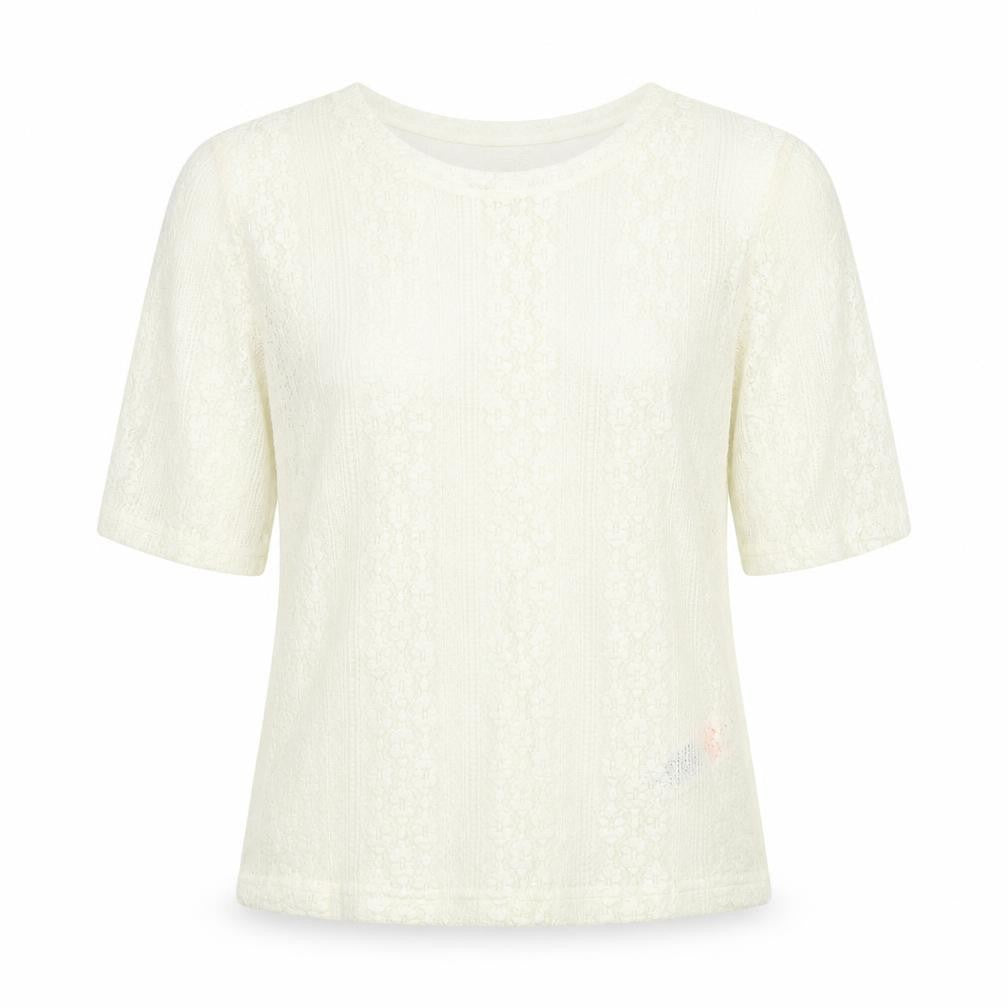 New Look Womens White Floral  Basic T-Shirt Size 8