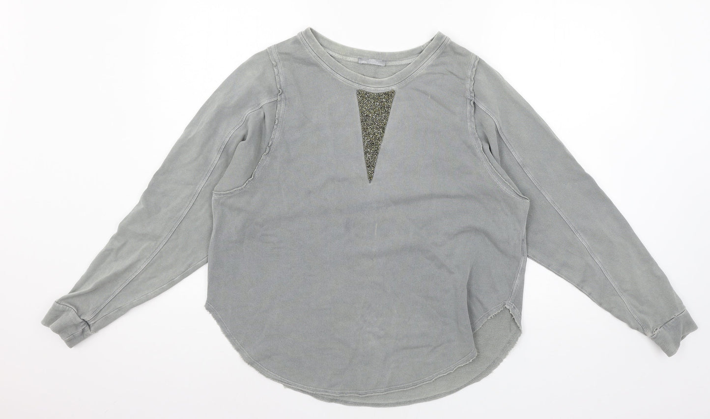 Zara Womens Grey Batik Jersey Pullover Sweatshirt Size S